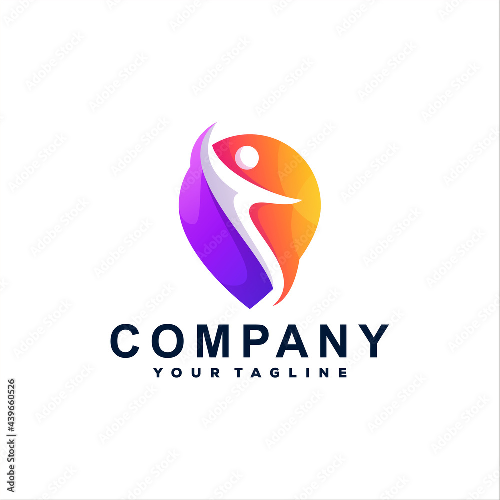 people color gradient logo design people color gradient logo design