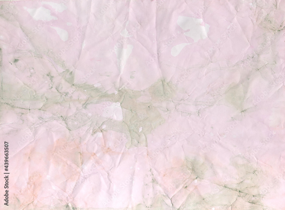 Fototapeta premium Weathered watercolor background. Aged paper crumpled texture.
