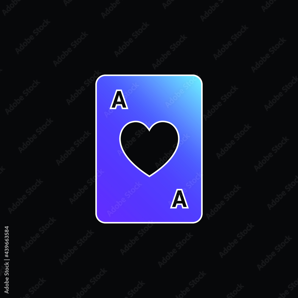 Ace Of Hearts blue gradient vector icon Ace Of Hearts blue gradient vector icon