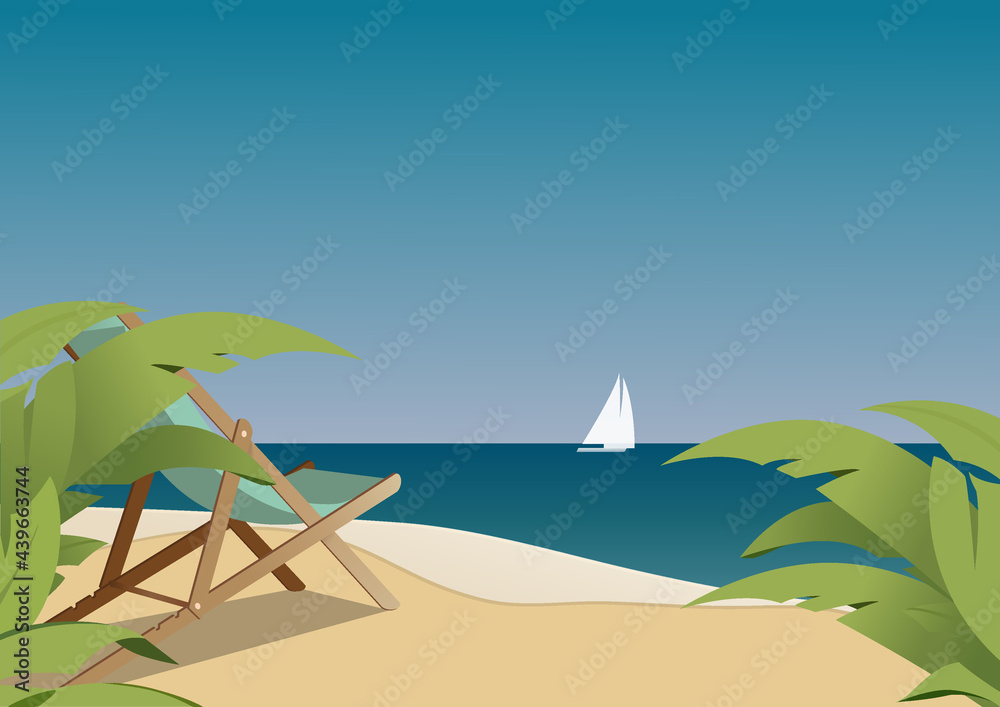 Beach vacation illustration CYMK 