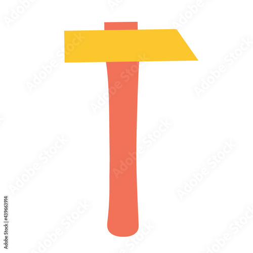 Hammer with a sharp end for repair and construction on an isolated background. Construction or renovation. Construction tools as a design element or logo.