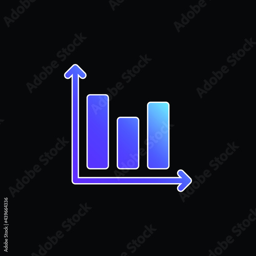 Bar Graph blue gradient vector icon