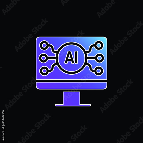 AI blue gradient vector icon