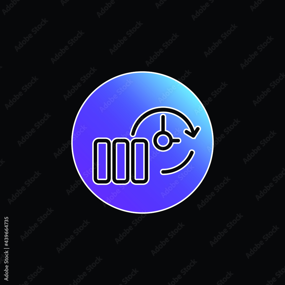 Backup Thin Outline Symbol In A Circle blue gradient vector icon Backup Thin Outline Symbol In A Circle blue gradient vector icon