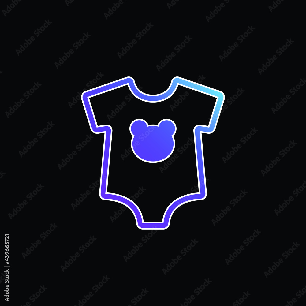 Baby Dummy With Bear Head Silhouette blue gradient vector icon