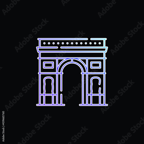 Arch Of Triumph blue gradient vector icon