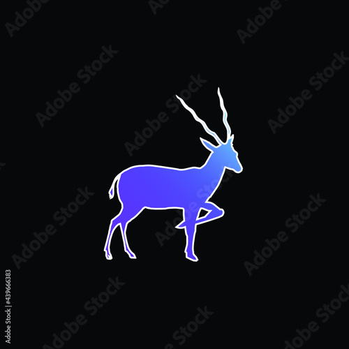 Antelope Silhouette From Side View blue gradient vector icon