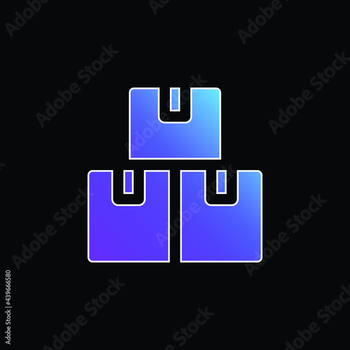 Boxes blue gradient vector icon