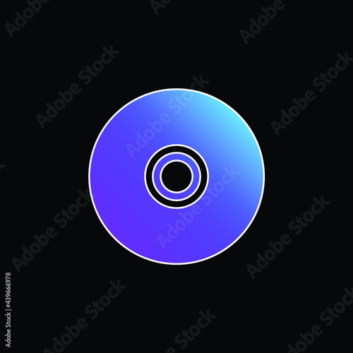 Black Compact Disc blue gradient vector icon