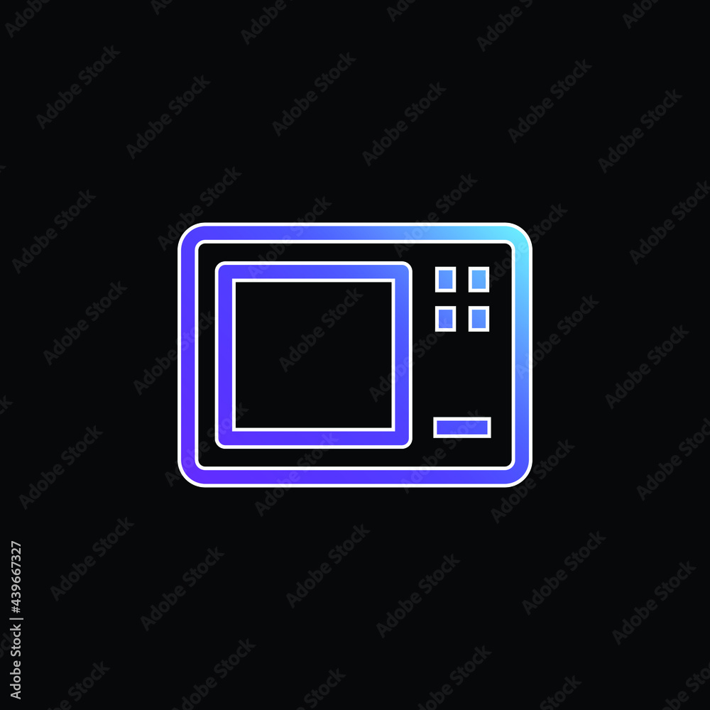 Big Microwave Oven blue gradient vector icon Big Microwave Oven blue gradient vector icon