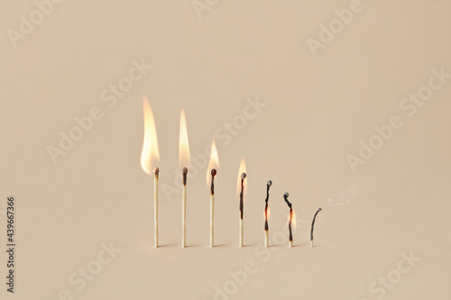 Burning matches photo