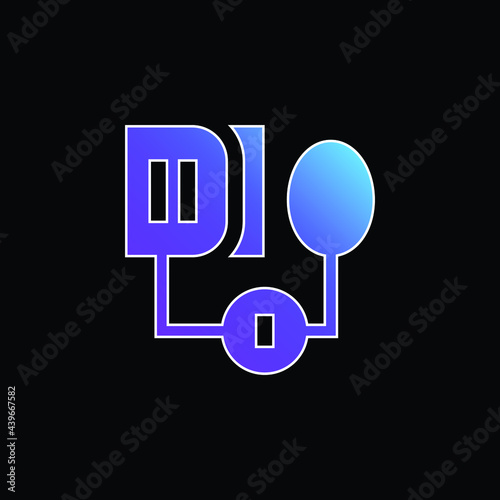 Blood Pressure Gauge blue gradient vector icon
