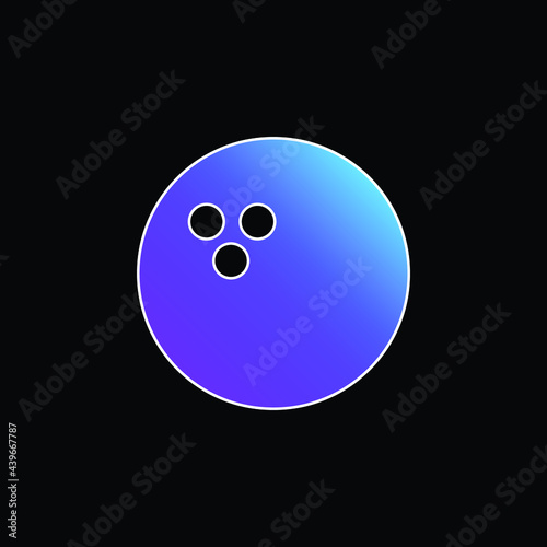 Bowling Ball blue gradient vector icon