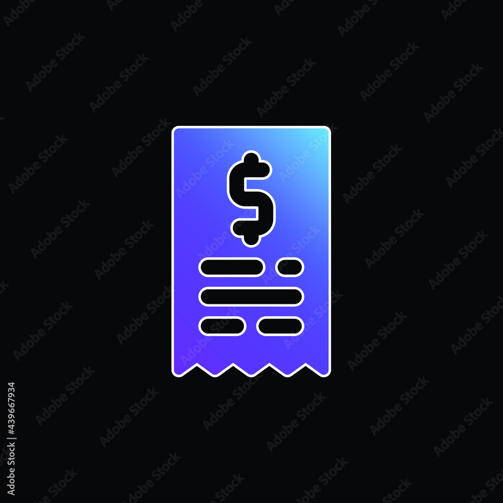 Bill blue gradient vector icon Bill blue gradient vector icon
