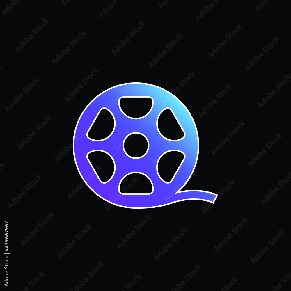 Big Film Roll blue gradient vector icon