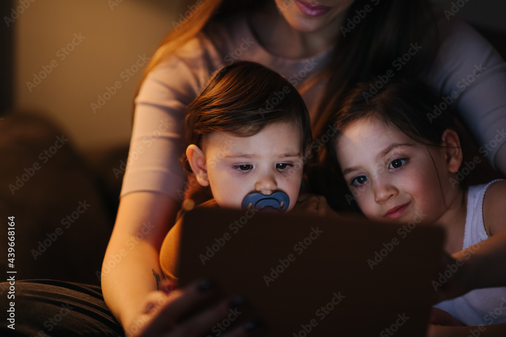 Two Cute Girls and Her Mother