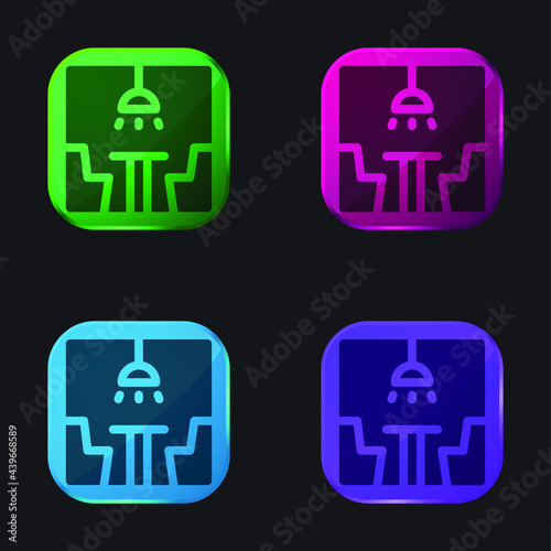 Booth four color glass button icon
