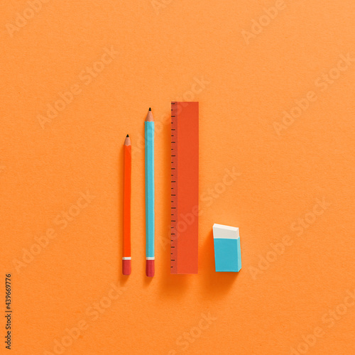Collection of school supplies photo