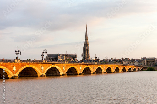 Bordeaux bridge at dusk photo