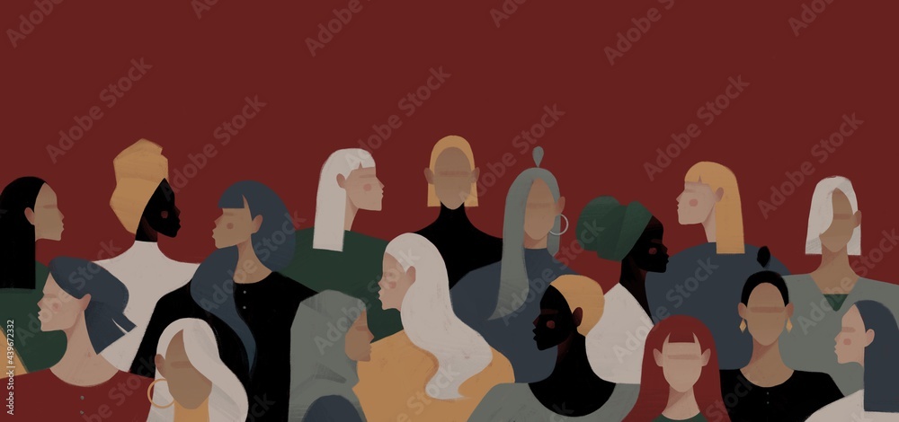 © Valeriya Simantovskaya/Stocksy - Female diverse faces of different ethnicity.