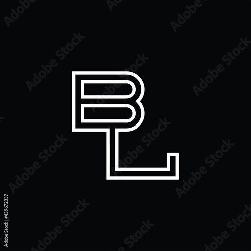 BL Logo monogram with line style design template photo