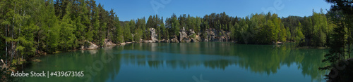 Old sand pit in the Adersbach-Weckelsdorf rock city in Czech republic,Europe 