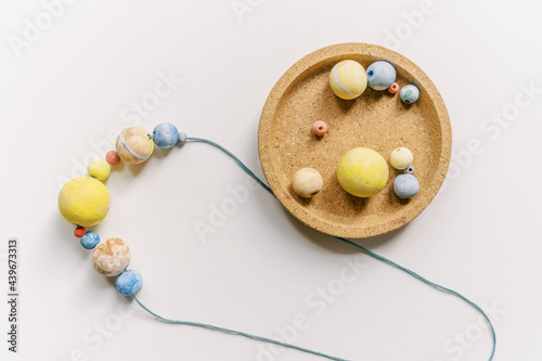 planet necklace stringing activity  to learn planets in space - no hands 