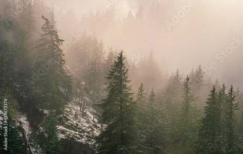 foggy mountain winter sunrise 3 photo