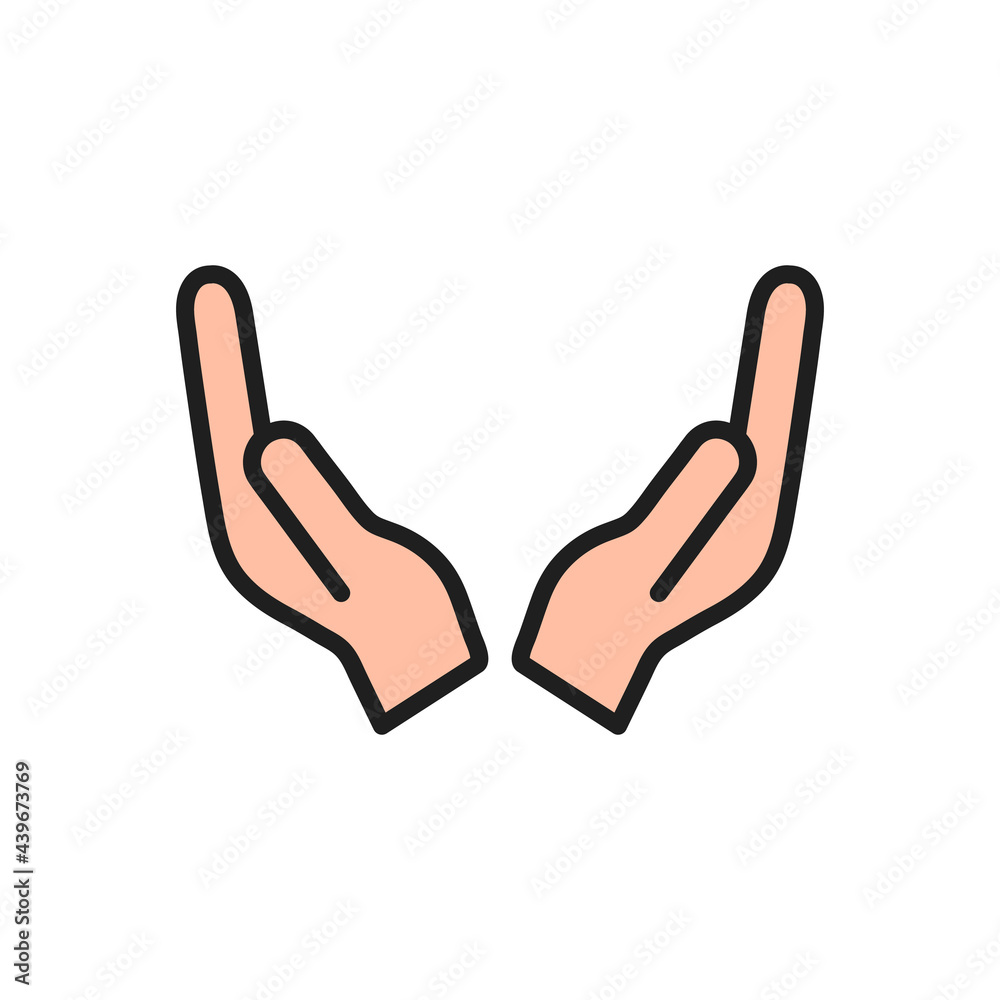 Hand gesture icon. Giving hand sign. Arm silhouette. Vector illustration isolated on white. Hand gesture icon. Giving hand sign. Arm silhouette. Vector illustration isolated on white.
