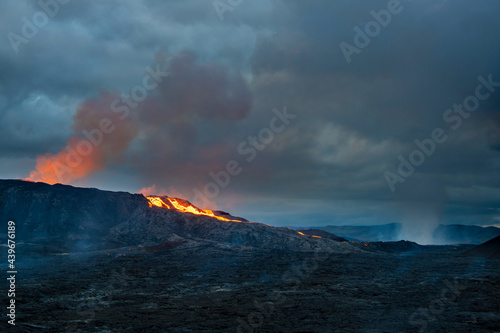Grindavík, Iceland Active volcanic crater, Mt Fagradalsfjall, Southwest Reykjanes Peninsula © Neil