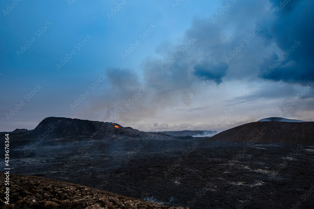 Grindavík, Iceland Active volcanic crater, Mt Fagradalsfjall, Southwest Reykjanes Peninsula