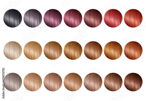 Фотография Hair color palette with a range of swatches