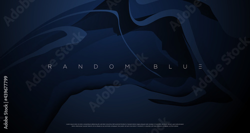 Abstract navy blue color marbling painting background. Vector EPS