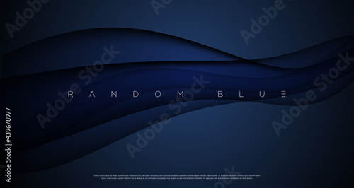 Abstract navy blue color wave background. Vector EPS