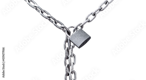 Padlock and chain isolated on white background © Александр Бердюгин