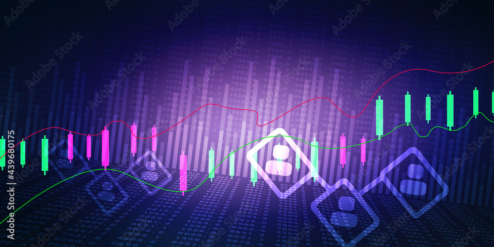 2d rendering Stock market online business concept. business Graph 2d rendering Stock market online business concept. business Graph