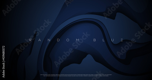 Abstract navy blue color marbling painting background. Vector EPS