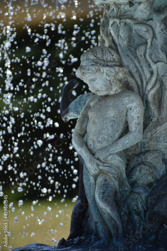 New Ulm  MN USA - 06-14-2021 - Close up of Cherub in the Water Fountain in German Park