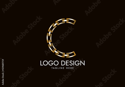 Initial Letter C Chain Logo Vector, Elegant Design
