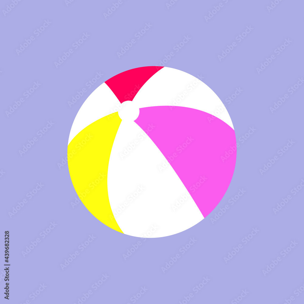 Beach ball flat style design red yellow purple vector illustration icon sign isolated on white background.Design Clothing Textile Paper Blockgo Sticker Icon Summer Sea Sand Retro styled toy for summe Beach ball flat style design red yellow purple vector illustration icon sign isolated on white background.Design Clothing Textile Paper Blockgo Sticker Icon Summer Sea Sand Retro styled toy for summe
