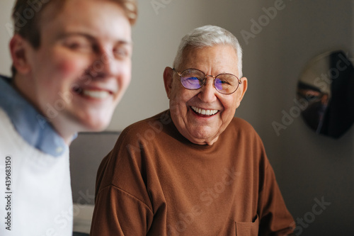 Old Man and His Grandson  photo