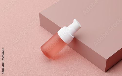 Glass cream pump bottle still life