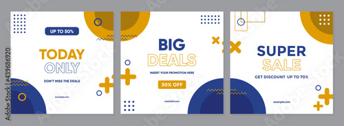 Sale square banner template for social media post, feed, banners design, web or internet advertisment. Trendy abstract square template with colorful concept.