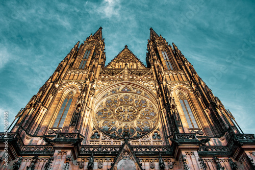 St. Vitus Cathedral at Prague Castle in Prague. photo