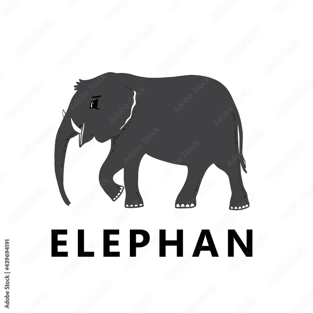 Obraz premium Graphic grey elephant silhouette animal