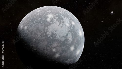 planet suitable for colonization, earth-like planet in far space, planets background 3d render