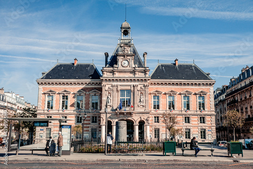 Paris, France 15-06-2021: the town hall of the 19th district in Paris