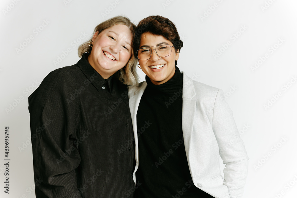 Married Couple posing together in studio Married Couple posing together in studio