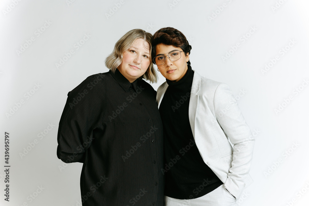 Married Couple posing together in studio Married Couple posing together in studio