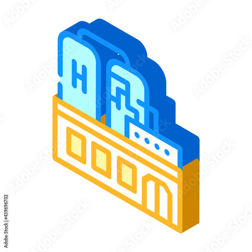 factory production hydrogen isometric icon vector. factory production hydrogen sign. isolated symbol illustration